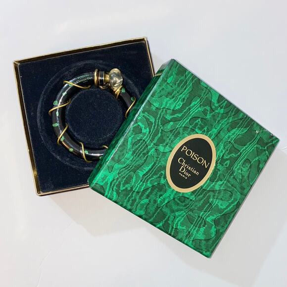 VTG 80s Rare Christian Dior Poison Empty Perfume Glass Bangle Bracelet Atomizer - Picture 11 of 11